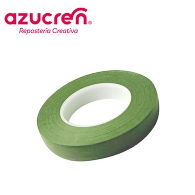 Rolo de fita floral verde com interior branco
