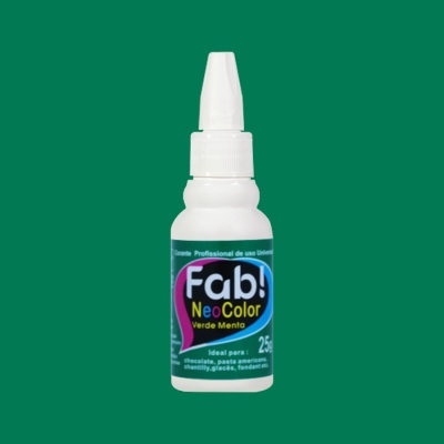 Frasco de corante alimentar Fab! NeoColor Verde Menta em fundo verde