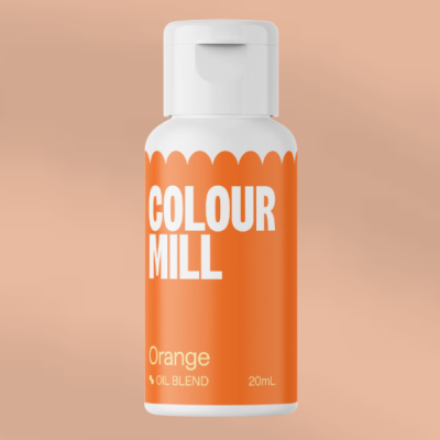 Frasco pequeno branco e laranja de produto COLOUR MILL Orange com tampa branca