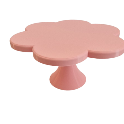 Suporte para bolos rosa em formato de flor com base cónica