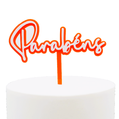 Topo de bolo com palavra 