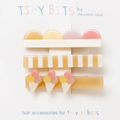 Acessórios de cabelo TINY BITS by the cotton cloud em tons pastel com formas variadas