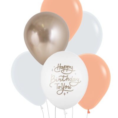 Balões coloridos com mensagem de aniversário 'Happy Birthday To You'