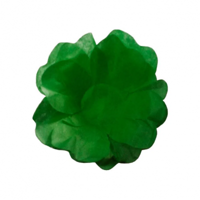 Flor artificial de tecido verde com várias pétalas