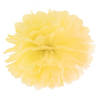 pompom decorativo amarelo de papel de seda redondo
