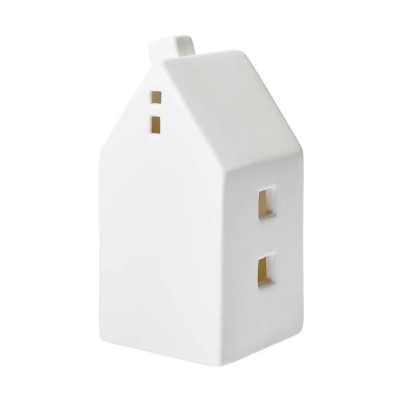 Figura decorativa em forma de casa branca