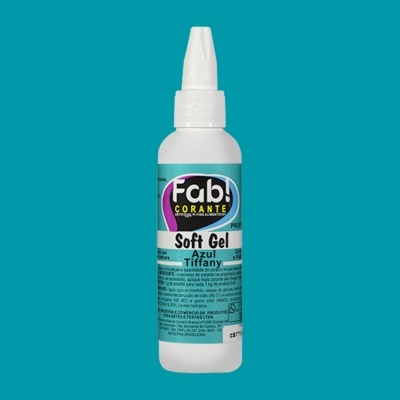 Frasco de corante alimentar em gel azul Tiffany