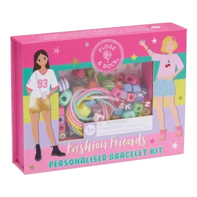 Kit de pulseiras personalizado Fashion Friends com contas coloridas e elásticos