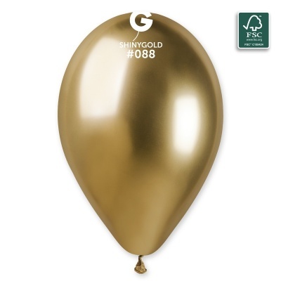 Balão dourado metálico com texto SHINYGOLD #088 e logótipo FSC