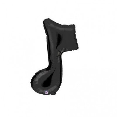 Balão preto em forma de nota musical
