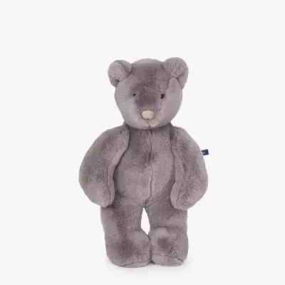 Ursinho de peluche macio cinza com nariz bege