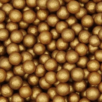Bolas decorativas douradas pequenas e redondas