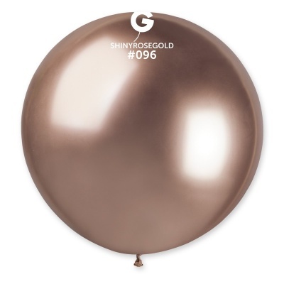 Balão metálico rosé dourado brilhante com texto branco SHINYROSEGOLD #096