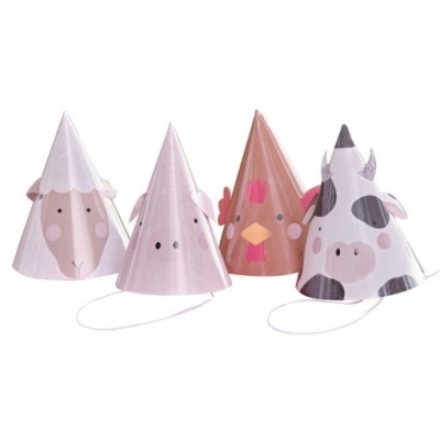 Chapéus de festa em forma de animais coloridos