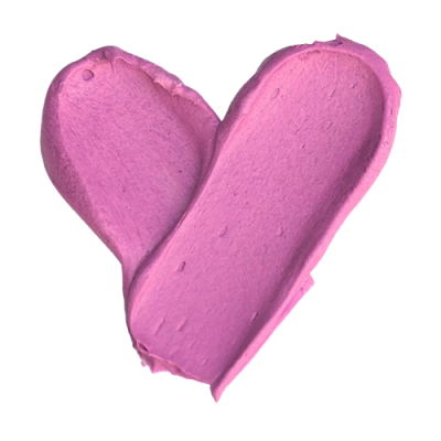 Textura cremosa rosa em forma de coração