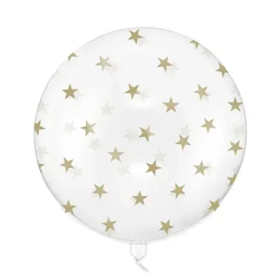 Balão branco com estrelas douradas