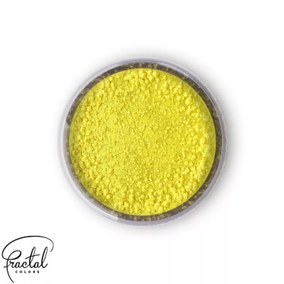 Pó pigmento amarelo em recipiente redondo transparente