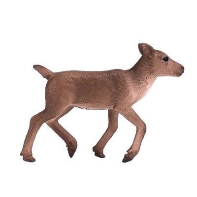 Figura decorativa de veado castanho em fundo branco