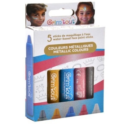 Pack de 5 sticks de maquilhagem metálica para rosto