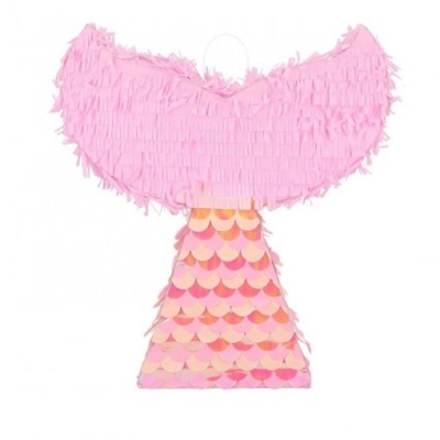 Piñata em forma de cauda de sereia cor-de-rosa