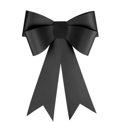 Laço decorativo preto acetinado