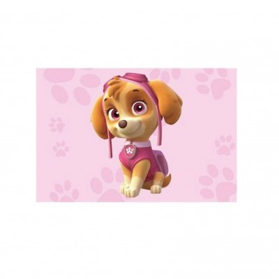 Figura do cão Skye da Paw Patrol com roupa cor-de-rosa