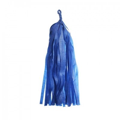 Tassel azul decorativa com tiras longas e argola para pendurar
