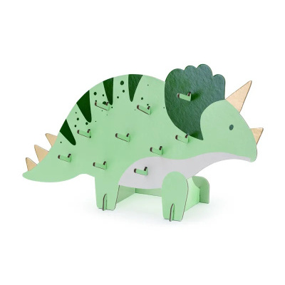 Suporte para objetos em forma de dinossauro verde com ganchos
