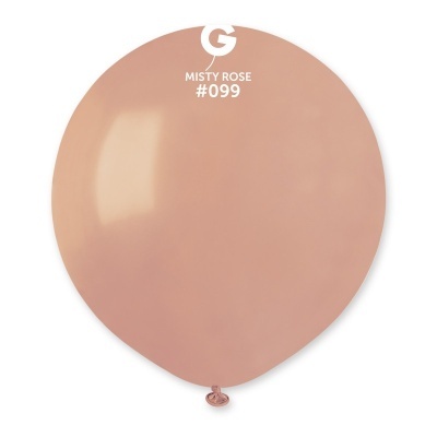 Balão cor rosa claro com texto branco 'G MISTY ROSE #099'
