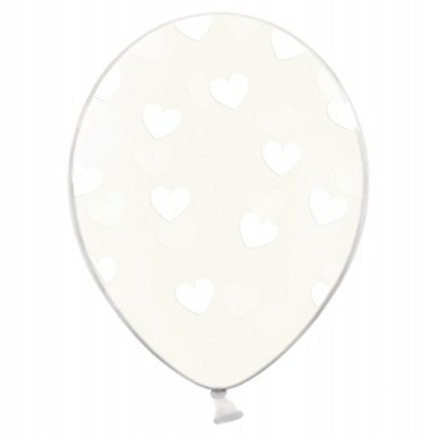 Balão branco com corações brancos