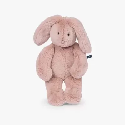 Pelúcia coelho cor de rosa claro com etiqueta azul MAISON