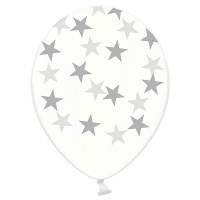 Balão branco com estrelas cinza