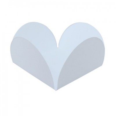 Recipiente de papel branco em forma de coração