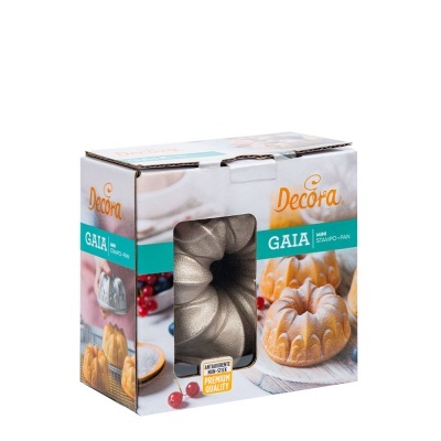 Forma de bolo metálica ondulada em caixa Decora GAIA