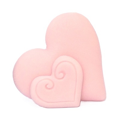 Dois corações decorativos rosa claro