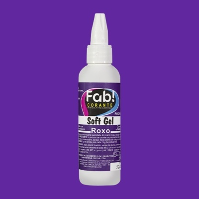 Frasco de corante Soft Gel roxo com tampa aplicadora
