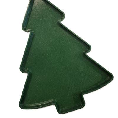 Tabuleiro em forma de árvore de Natal verde