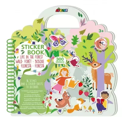 Livro de autocolantes Avenir Life in the Forest com 300 autocolantes para maiores de 3 anos.