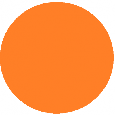 Círculo laranja sólido sobre fundo branco
