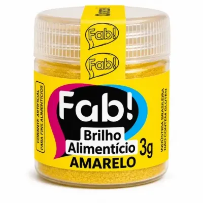 frasco de brilho alimentar amarelo Fab!