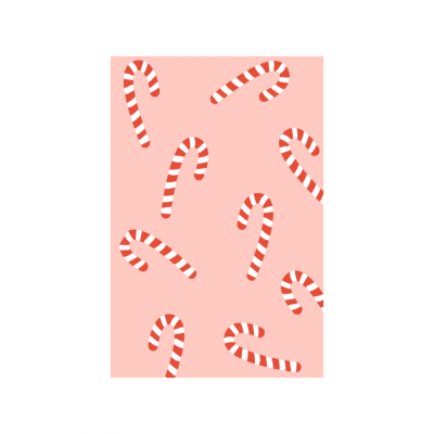 Padrão de bengalas doces vermelhas e brancas sobre fundo rosa