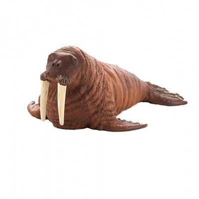 Modelo de tartaruga marinha castanha com presas grandes brancas