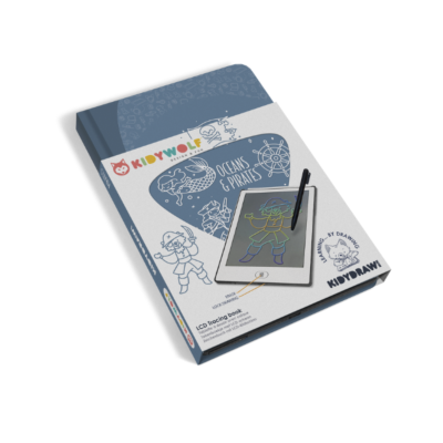 Caixa de kit de desenho LCD KIDYWOLF Oceans & Pirates com caneta preta