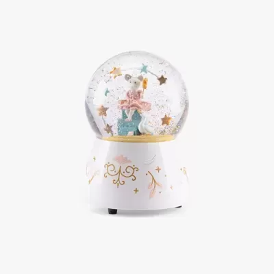Globo de neve decorativo com personagem de urso e estrela