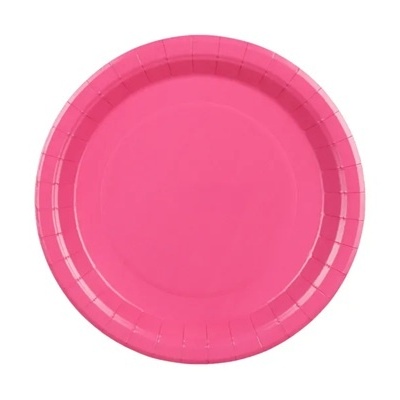 Prato descartável de papel rosa