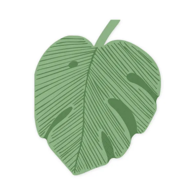 Cortador de bolachas em forma de folha verde detalhada