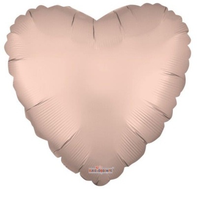 Balão metálico rosa claro em forma de coração