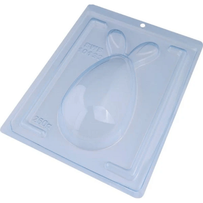 Forma de plástico para chocolate em forma de ovo com orelhas de coelho