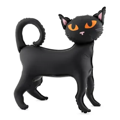 Balão inflável gato preto com olhos laranja