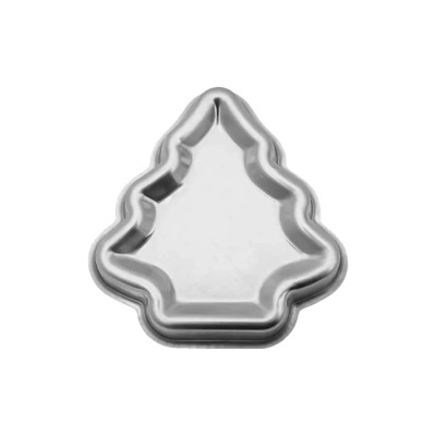 Forma de bolo em alumínio prateado em forma de árvore de Natal